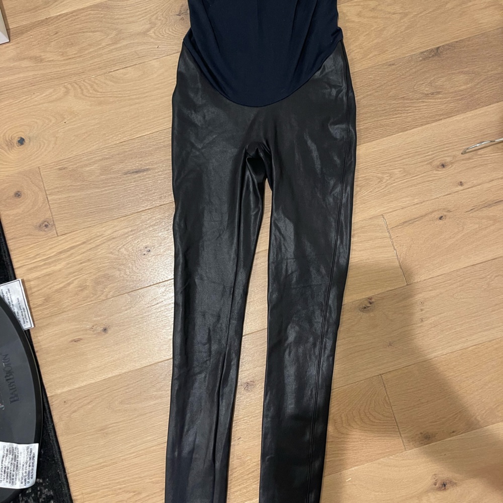 Spanx Mama Faux Leather Leggings - Maternity
